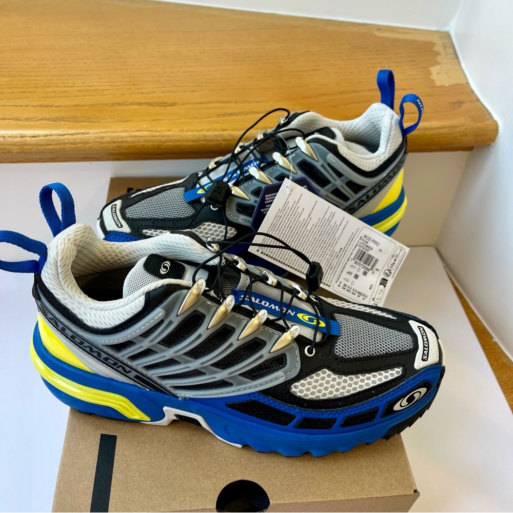 NWT Salomon ACS Pro Unisex Hiking Sport style Shoes in Lapis Blue / Buttercup - Picture 9 of 16